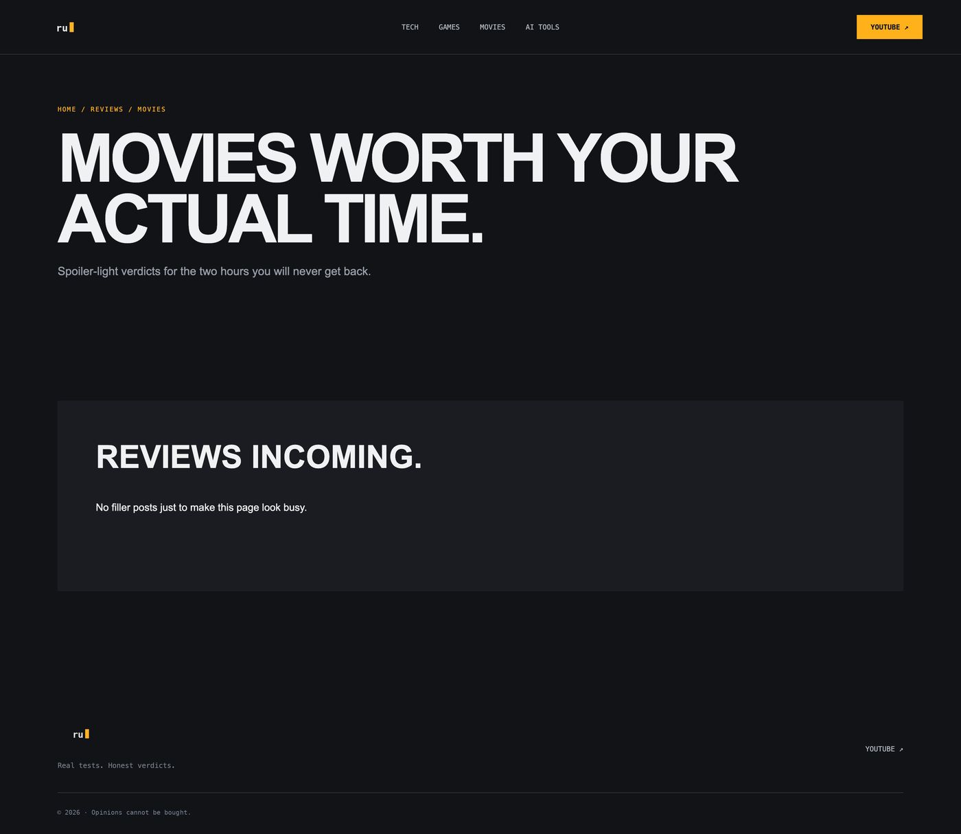 Review Unbiased Movies category hub